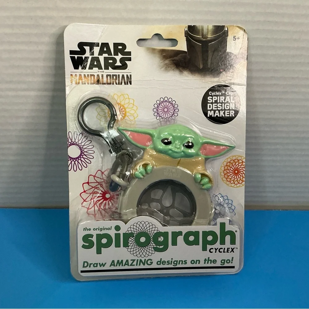 Star Wars Grogu Spirograph Keychain - Green and Tan